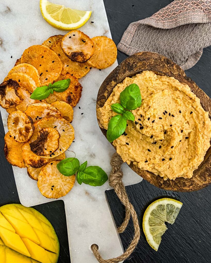 Gebackener Rettich mit Mango-Hummus Img 2198 1 1 819x1024